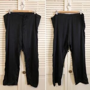 Kloni & The Krew Black Silk Capri Drop Waist Pants with Drawstring Size 3/Large